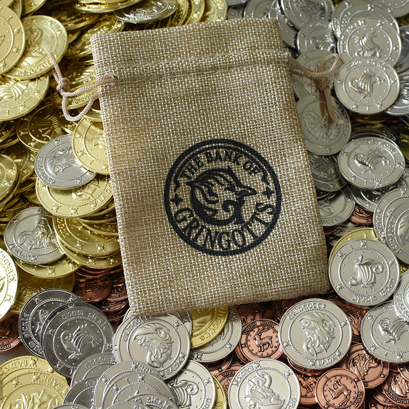 哈利 纪念币 麻布袋 彼特 古灵阁 魔法金币 钱袋礼品袋图片