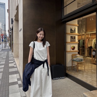 配腰包 春四季 皆宜挺括垂感莱赛尔棉麻弯刀阔腿休闲裤