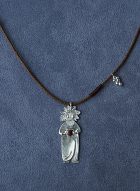 SALE E PEPE胡椒盐·纯银卵石酒神编绳长项链