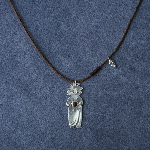 SALE E PEPE胡椒盐·纯银卵石酒神编绳长项链