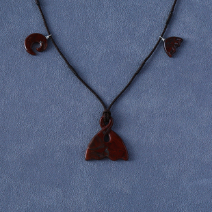 SALE PEPE 胡椒盐 彩虹石纯银鱼尾编绳长项链