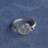 SALE 纯银圆脸人戒指 胡椒盐 PEPE