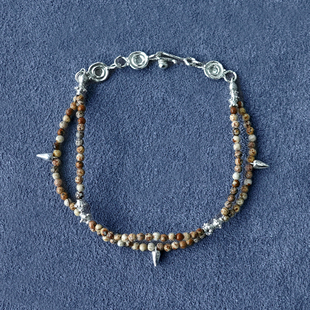 纯银图画石双层串珠手链 PEPE胡椒盐 SALE