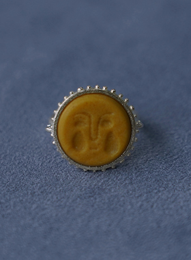 SALE E PEPE胡椒盐·纯银黄东陵酒神泪滴戒指