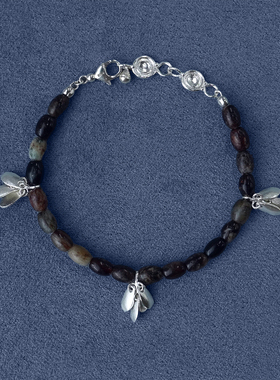 SALE E PEPE胡椒盐·纯银黑云母葡萄串手链