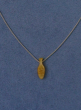 SALE E PEPE胡椒盐·纯银黄玉酒瓶吊坠项链