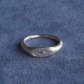 PEPE SALE 胡椒盐纯银人脸细戒指