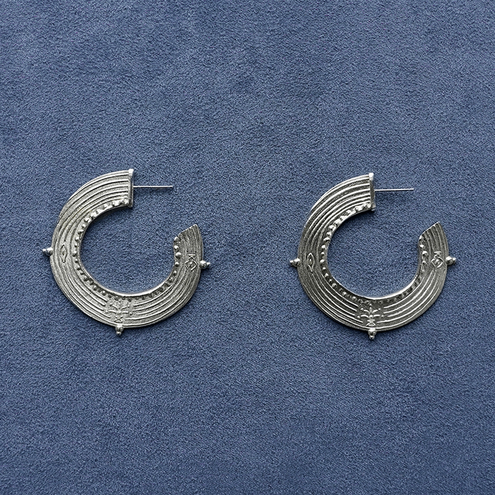 SALE E PEPE胡椒盐 纯银壁画耳环