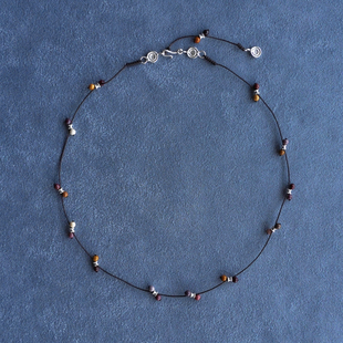 PEPE胡椒盐 纯银蛋黄石编织项链 SALE