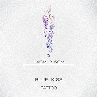 紫藤花彩绘纹身贴小清新种一片花园音乐节INS防水女 BLUEKISS蓝吻