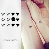 ZICHEN 爱心草本纹身贴果汁遮疤痕情侣款 手腕小图男女可爱小清新
