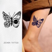 ZICHEN INS风蝴蝶纹身贴草本半永久贴纸持久防水女性感手臂脚踝图