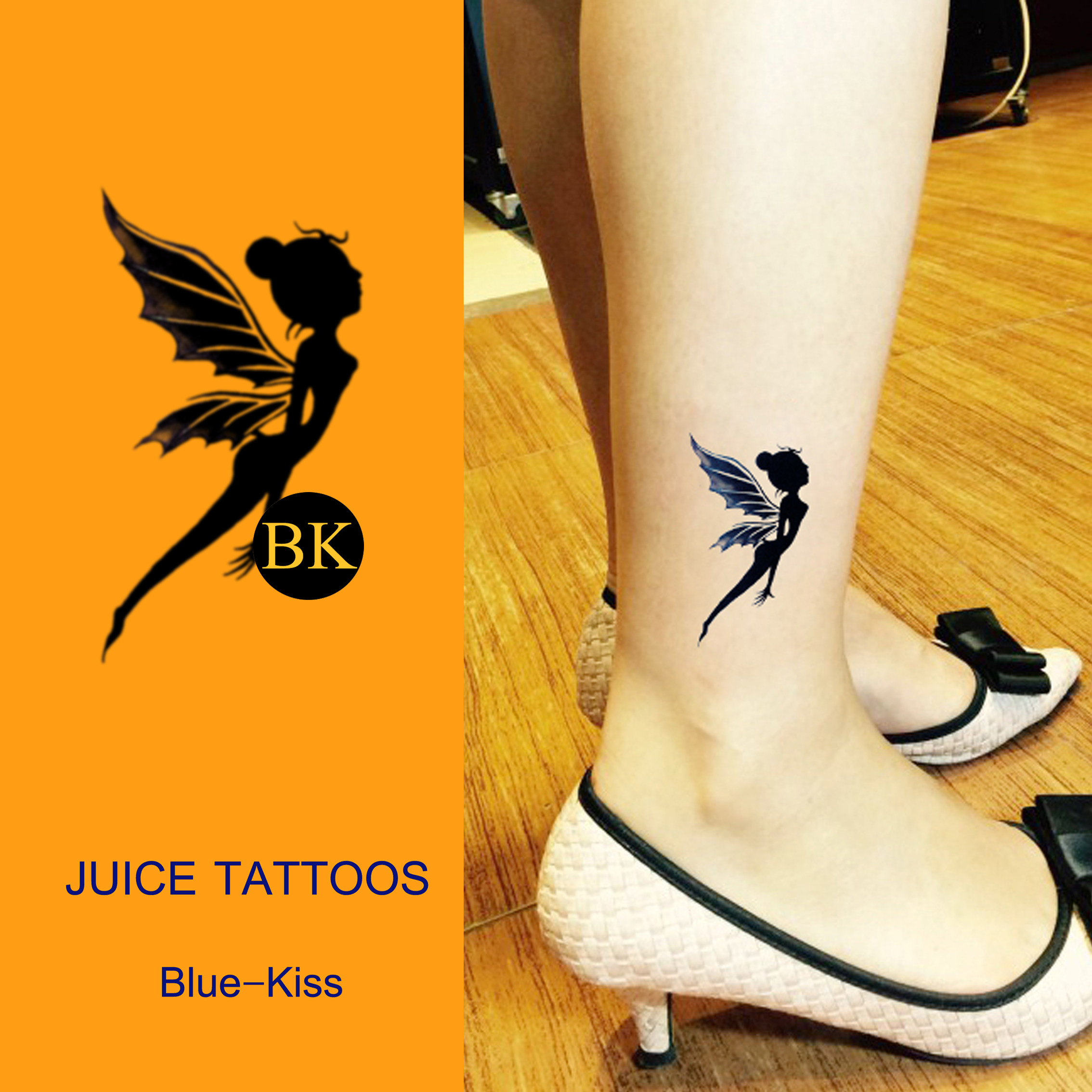 bluekiss蓝吻 天使 脚踝性感仿真网红草本纹身果汁贴防水持久男女