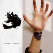 花臂猫水墨款 ZICHEN 个性 果汁纹身贴遮疤痕草本防水持久女仿真男