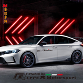 专用于本田思域车门贴改装 车贴R侧门贴纸盖划痕意大利旗反光贴纸