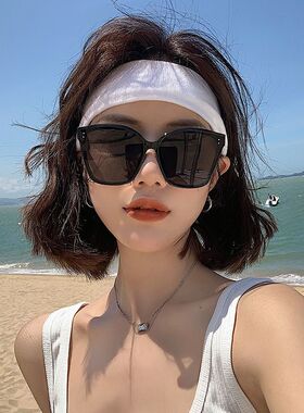 韩系海滩旅游墨镜女网红夏季防紫外线遮阳太阳镜圆脸防晒素颜眼镜