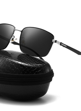 男士开车偏光镜金属长方形钓鱼太阳镜驾驶中老年墨镜爸爸工地眼镜