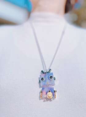 『VV安』手工蒸汽朋克机器人项链创意吊坠情侣diy潮流礼品