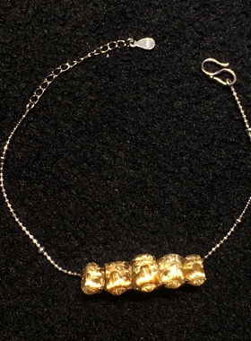 天然水晶钛晶金发晶貔貅925银镶嵌钛晶手链满顺板钛貔貅手链女款