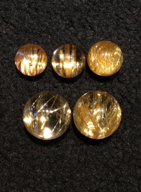 天然钛晶金发晶圆珠单珠多宝手链项链戒指手机链等diy配件