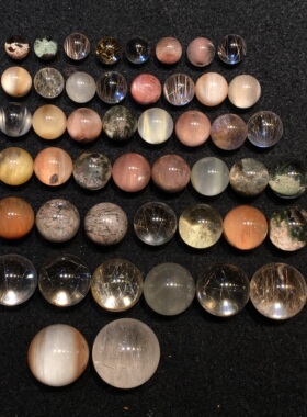 天然兔毛水晶幽灵水晶粉兔毛橙兔毛紫粉幽灵圆珠多宝手链项链配件