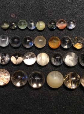 天然兔毛水晶幽灵水晶绿兔毛橙兔毛晶中晶圆珠多宝手链项链等配件