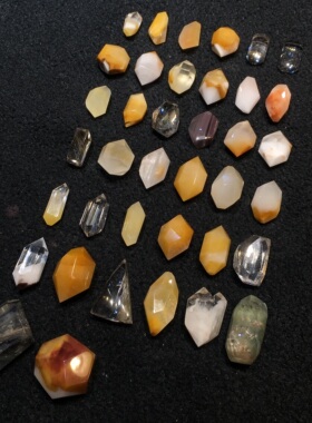 天然兔毛水晶彩兔毛黄色系兔毛随形双尖手串项链吊坠小挂件等配件