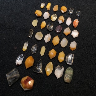 天然兔毛水晶彩兔毛黄色系兔毛随形双尖手串项链吊坠小挂件等配件