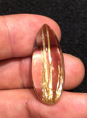 天然钛晶吊坠女 纯净体钛晶水滴马眼形吊坠挂件 钛晶无事牌项链