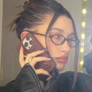 BONNIE CLYDE 椭圆镜框太阳眼镜 双心hailey同款UVA/UVB防护墨镜