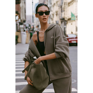 新款alo 男女ACCOLADE FULL ZIP HOODIE拉链经典帽衫 大廓形卫衣