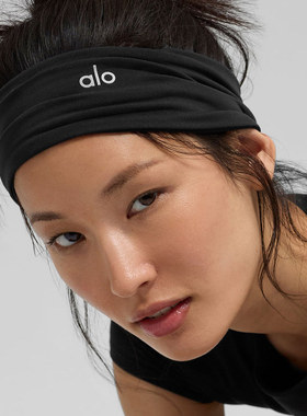 alo新款 Softsculpt Wide Headband超宽运动发带 透气柔软有光泽