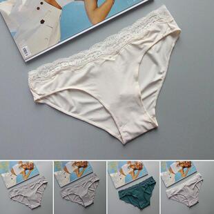 O家精致舒适蕾丝边性感低腰内裤少女蝴蝶结纯棉档妈妈透气三角裤