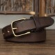2.8宽稀有加厚意大利头层牛皮腰带女士真皮针扣简约复古百搭皮带
