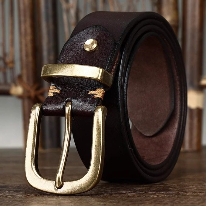 水洗皮带男铜扣韩版新款潮流腰带
