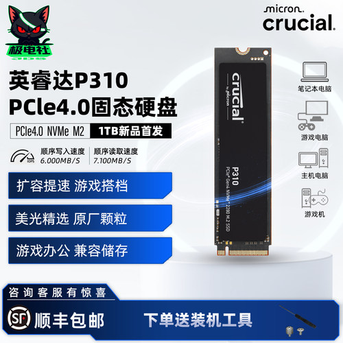 英睿达P310m2固态硬盘1T2T3T