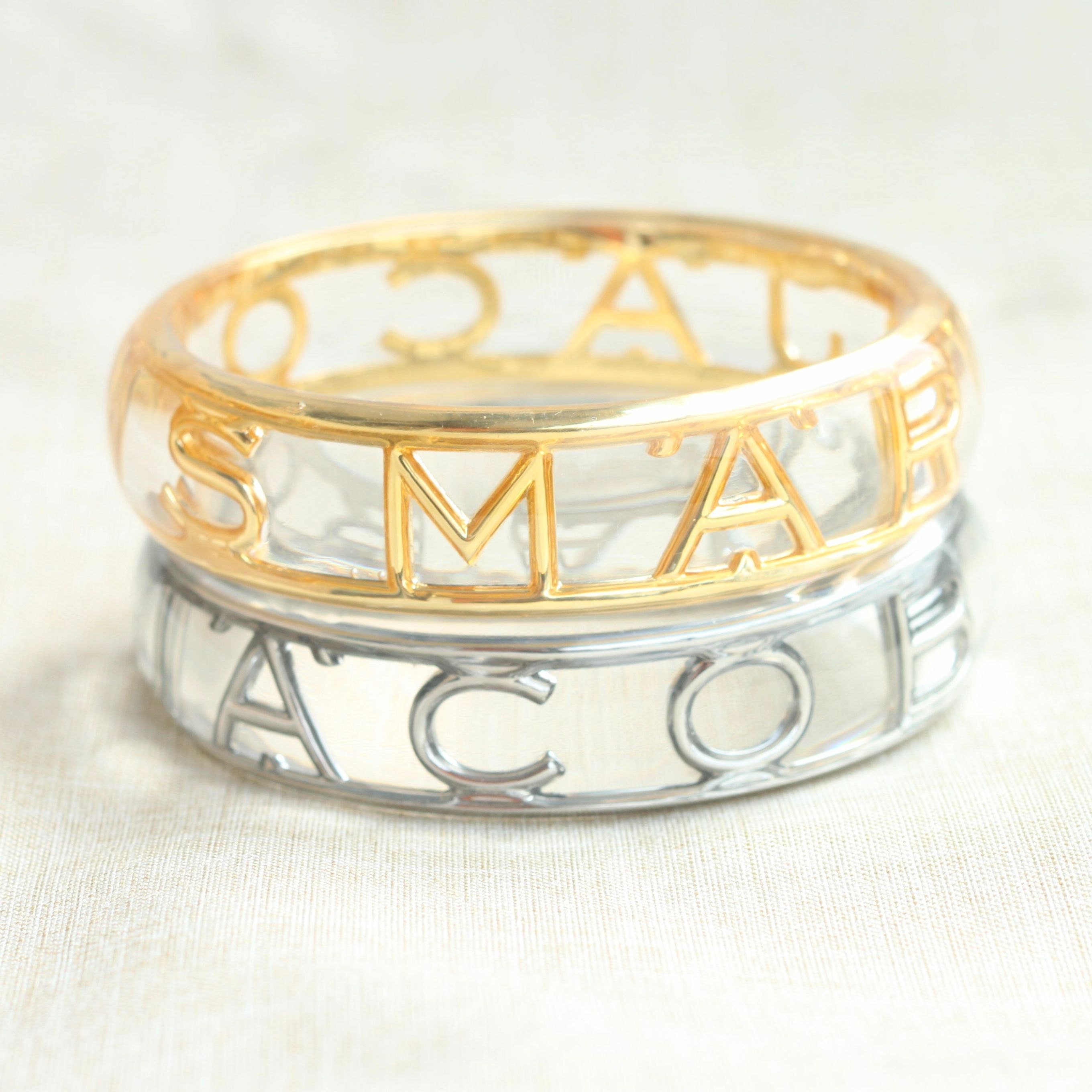 马克银色logo款透明手镯女欧美饰品配饰m小马哥