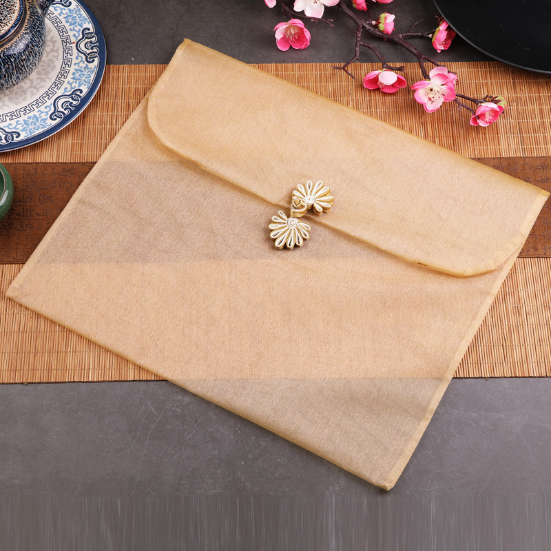 旗袍收纳袋丝巾羊毛围巾包装袋 高档手工盘扣纯色中式欧根纱袋,收纳整理,收纳挂袋,淘宝优惠券,粉丝福利购,淘宝优惠卷