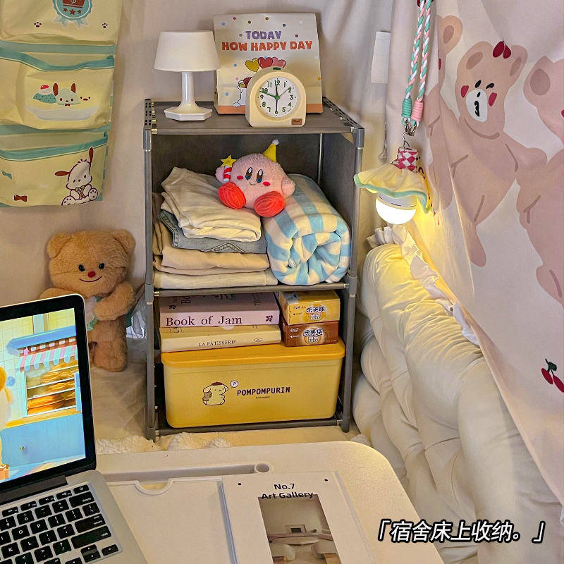 床头布艺置物架大容量书本杂物