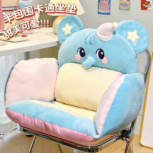 坐垫靠背一体椅子垫办公室防屁股痛座椅垫冬季毛绒加厚防滑屁垫