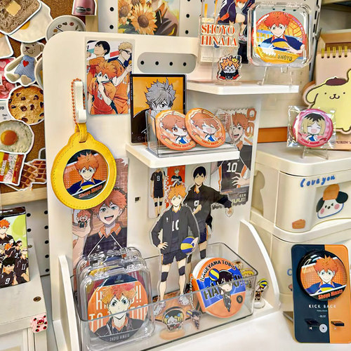 吧唧桌面展示架挂钩置物隔板透明