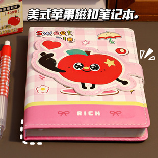全彩磁扣本女孩高颜值可爱笔记本儿童日记软皮礼物教师节a6本子