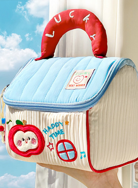 可爱小房子化妆包女大容量立体式礼包便携伴手礼洗漱品分区收纳袋