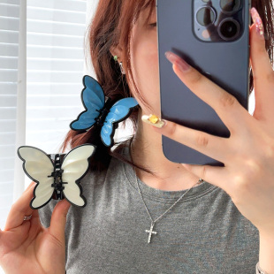 超仙 发量少质感头饰 蝴蝶抓夹高级感鲨鱼夹子发夹女夏天2024新款