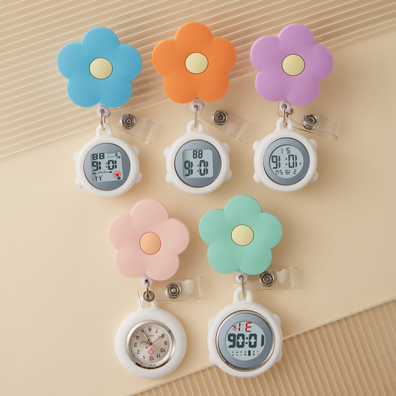 多功能护士表胸表电子数字硅胶秒表怀表考试表医用夜光挂表学生