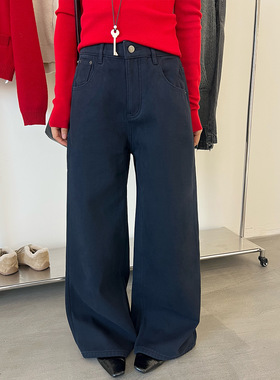 ［T台］T-PLATFORM 韩系松弛感高腰阔腿裤冬款加绒休闲裤女93298