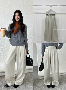 ［T台］T-PLATFORM 韩系松弛感冬季休闲裤女83262