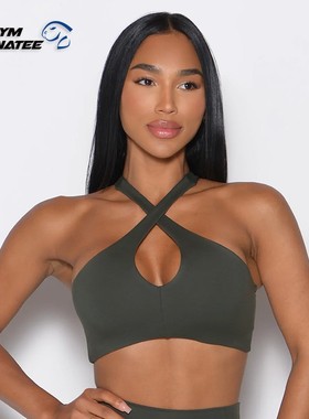 代购BOMBSHELL女CROSS OVER HALTER BRA交叉瑜伽健身运动文胸