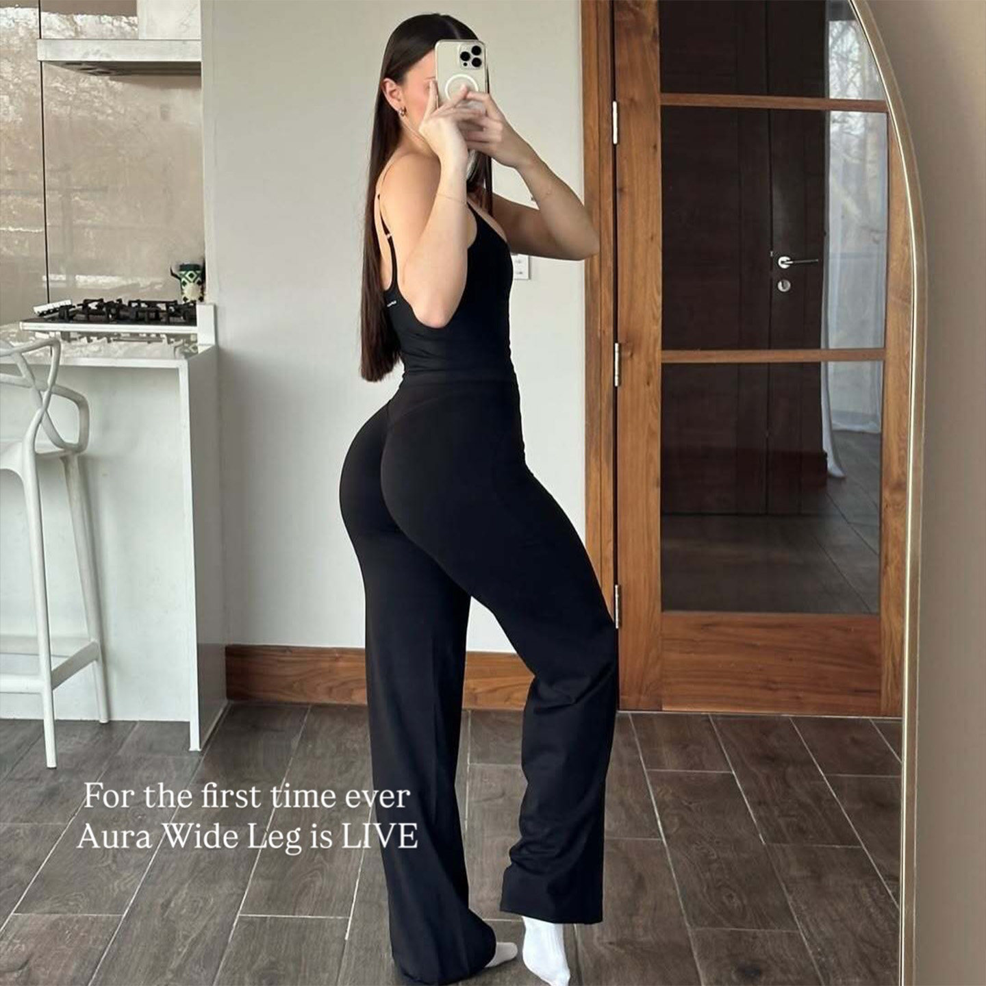 代购ALPHALETE阿尔法女AURA Wide Leg Pant健身瑜伽直筒阔腿长裤