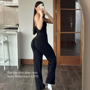 代购ALPHALETE阿尔法女AURA Wide Leg Pant健身瑜伽直筒阔腿长裤